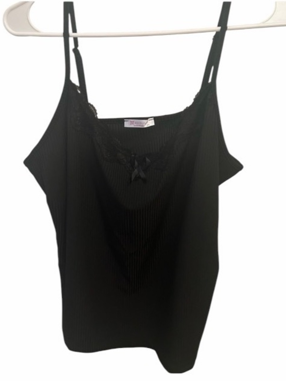 Black Lace Trim Women's Top
